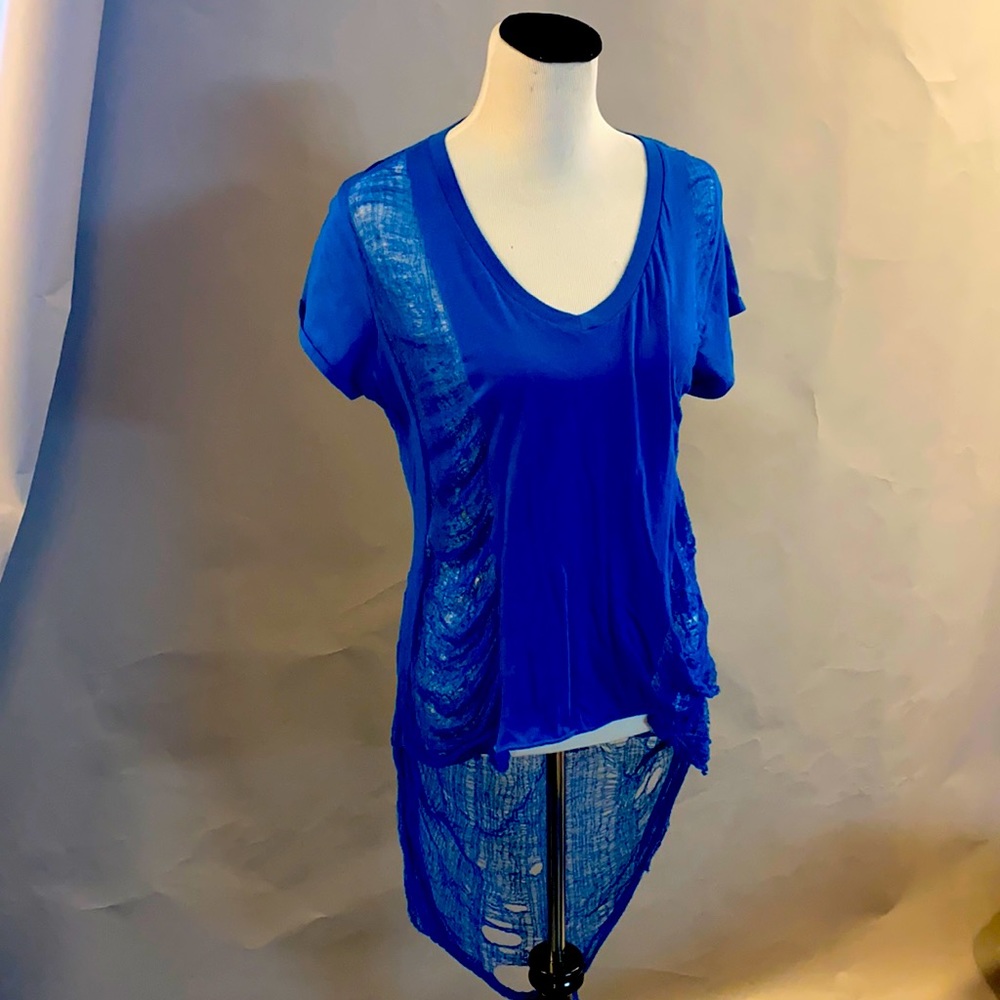 Blue cobweb deconstructed tshirt